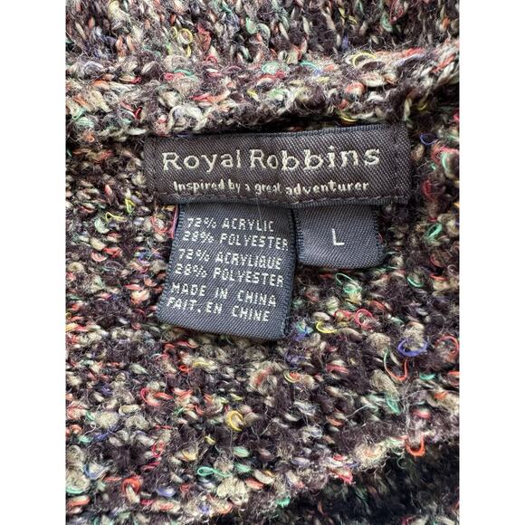 Royal Robbins Sweater Women Large Brown Acrylic Poly Cabincore Goblincore Cozy - Picture 4 of 9